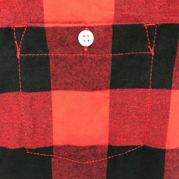 Cat & Jack Boys Checkered Flannel Casual Red Button Up Shirt  - Choose Size - Picture 4 of 11